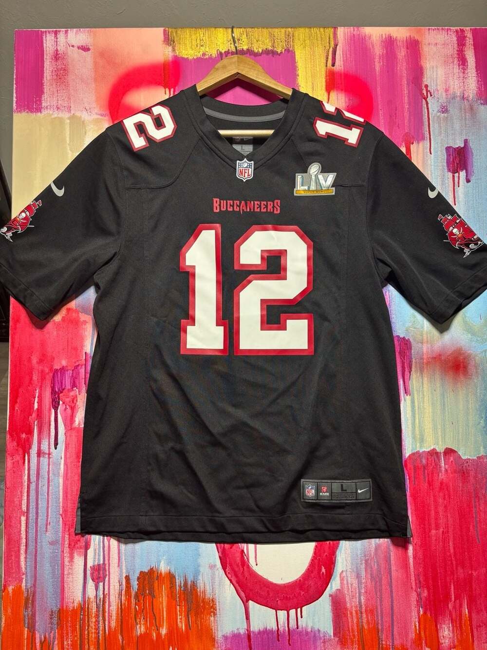 Nike Tom Brady #12 Tampa Bay Buccaneers Super Bowl LV On Field Game Jersey - Bla